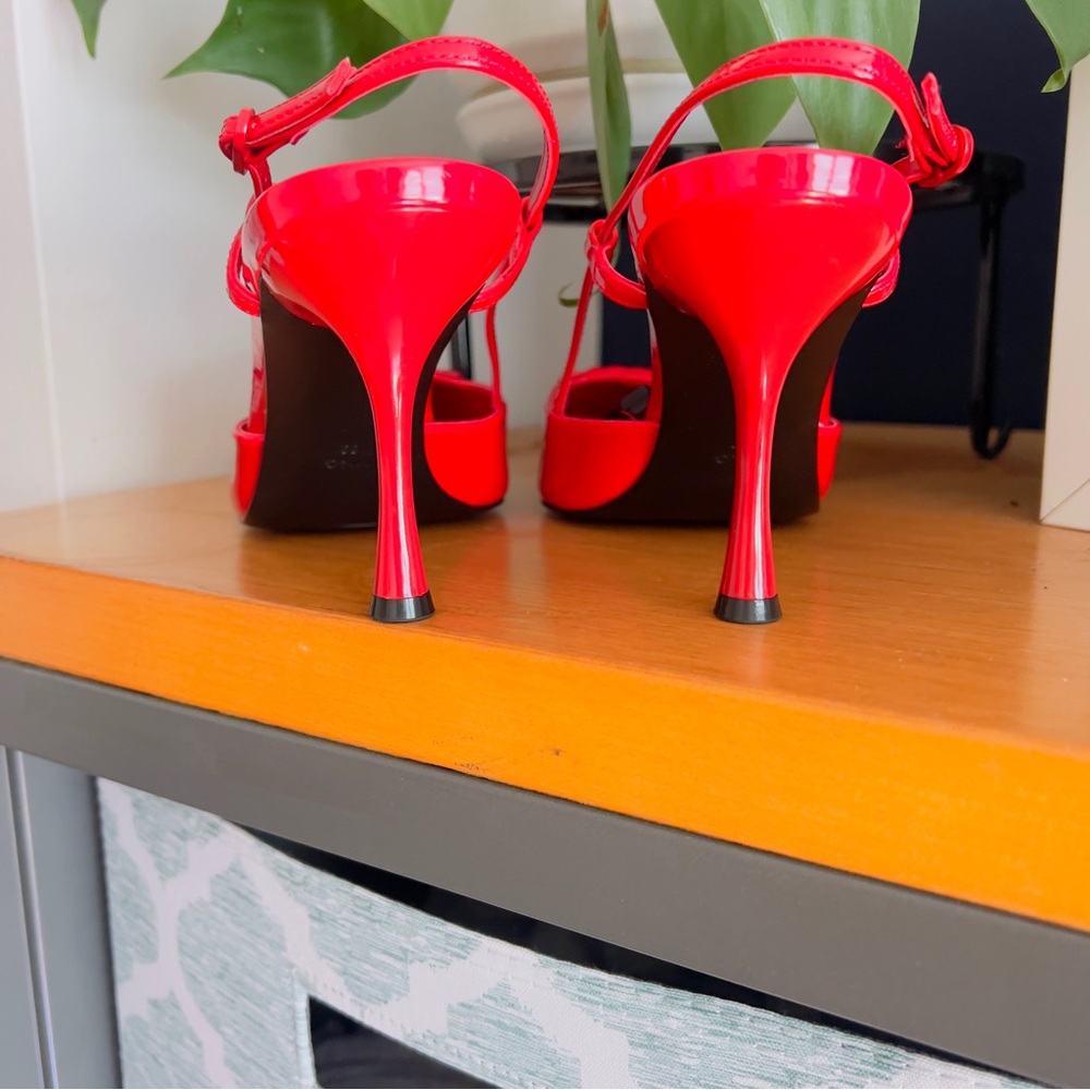Mango Bright Red Studded Heels - Picture 4 of 6
